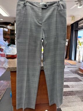 Calvin Klein Black and Gray Glen Plaid Dress Pants